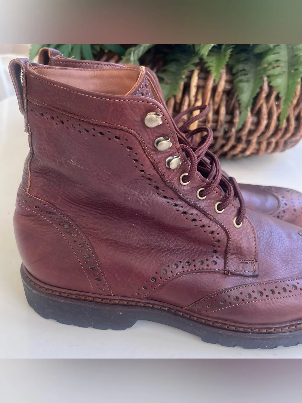 Allen Edmonds 10,5 3E LONG BRANCH Brown Leather Wingtip Ankle Dress Boots $400